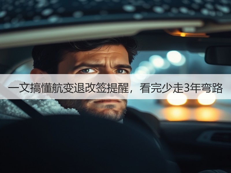 一文搞懂航变退改签提醒，看完少走3年弯路