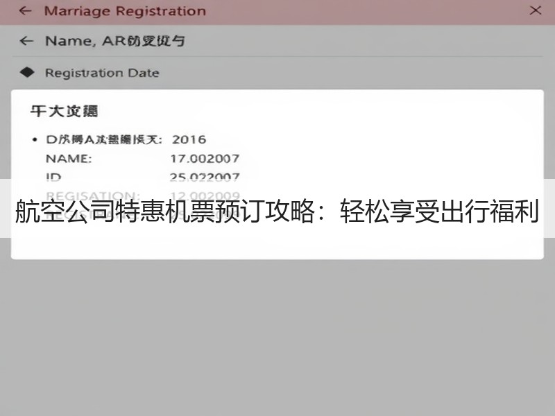 航空公司特惠机票预订攻略：轻松享受出行福