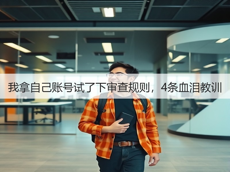 我拿自己账号试了下审查规则，4条血泪教训