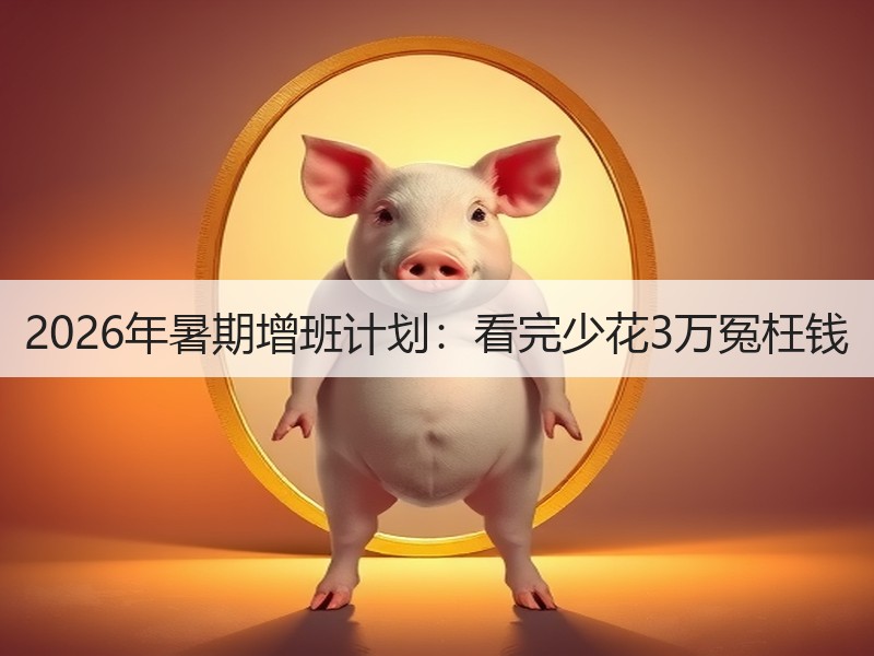 2026年暑期增班计划：看完少花3万冤枉
