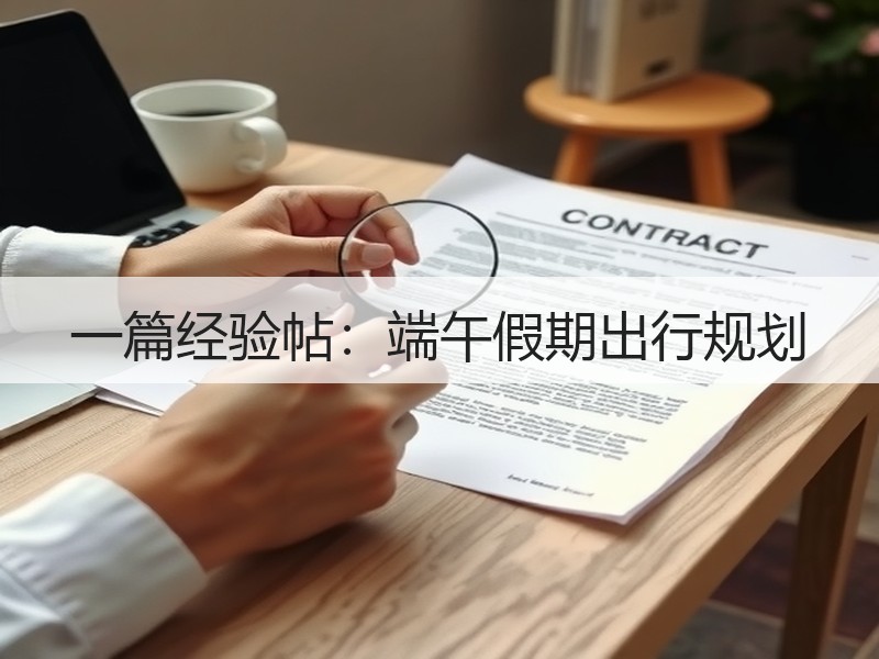 一篇经验帖：端午假期出行规划